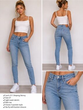 Levi’s 311 Shaping Skinny Jeans Light Wash W27 L30 Women’s